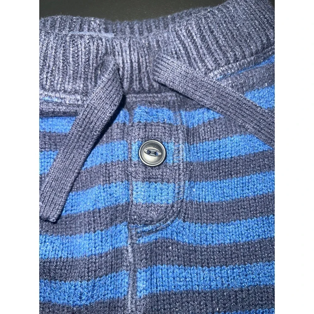BabyGap Blue Black Striped Knit Cargo Pants 6-12 Months Baby Trousers (0999)